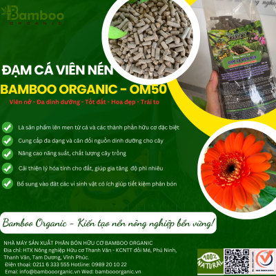 Đạm cá viên nén Bamboo Organic OM50 1kg